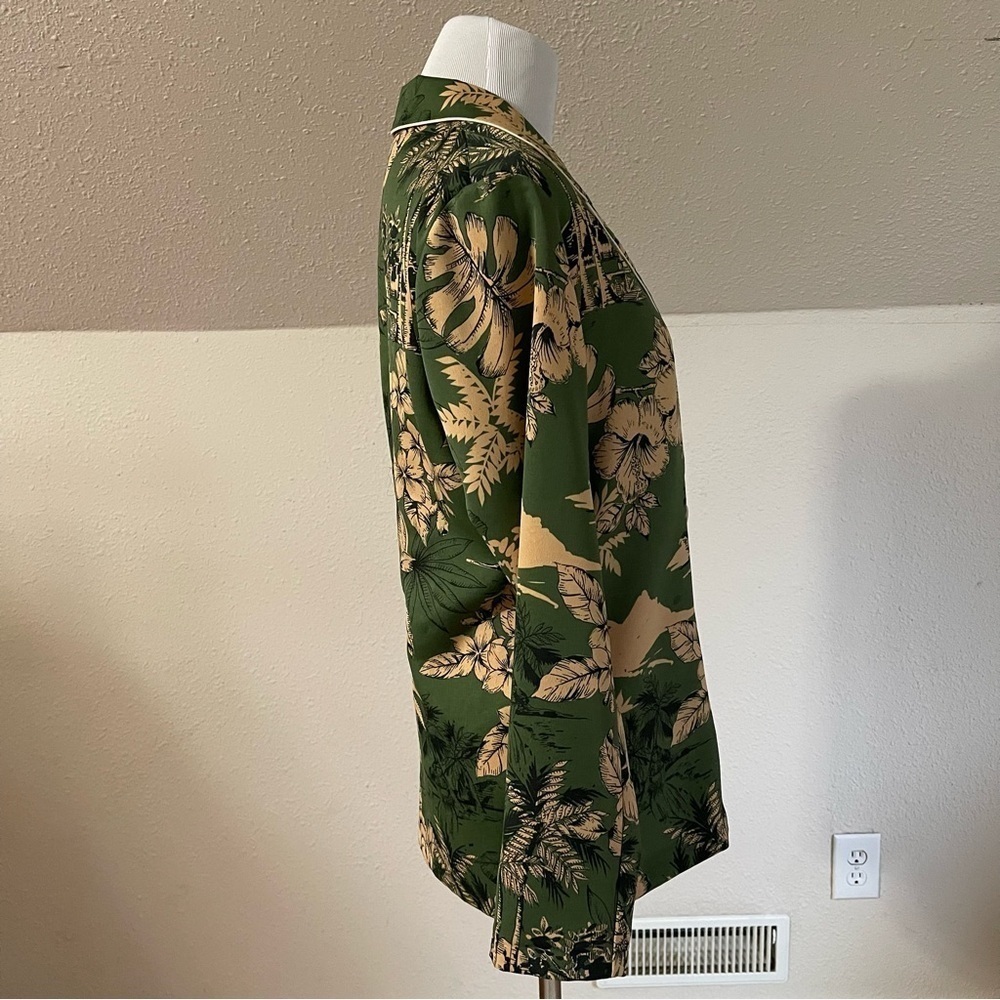 Topshop Green/Beige 4 Button Tropical Blazer - Picture 6 of 10